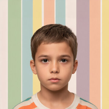 Headshot portrait of an Arawak boy with a neutral expression for ID photo