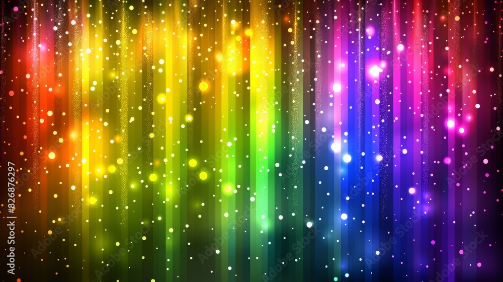 Poster colorful abstract design with glowing line with dots and gradients background, overlapping layers on