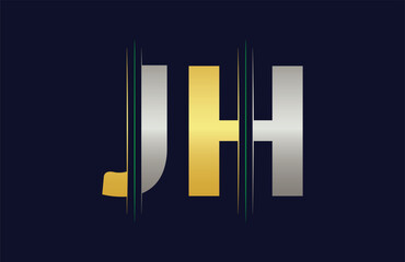 Abstract JH letter logo design template. Vector Logo Illustration.