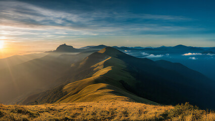 Mountain Landscape at Sunset: Majestic Evening Glow