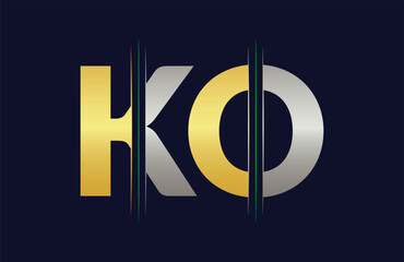 KO letter colorful logo in the circle. Vector Logo Illustration.