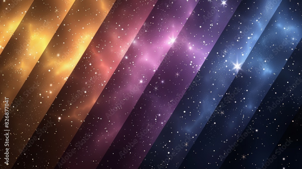Poster colorful abstract design with glowing line with dots and gradients background, overlapping layers on