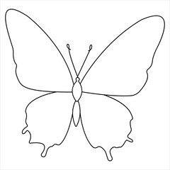 Continuous butterfly single  line drawing vector illustration