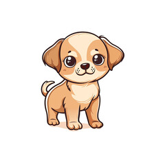 An Adorable Little Dog Cartoon, Cartoon Illustration