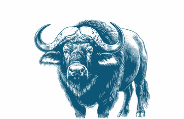 buffalo vintage illustration. isolated on white background