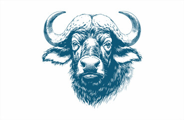 buffalo vintage illustration. isolated on white background