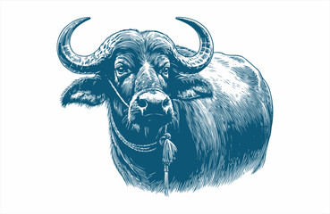 buffalo vintage illustration. isolated on white background