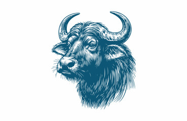 buffalo vintage illustration. isolated on white background