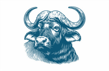 buffalo vintage illustration. isolated on white background