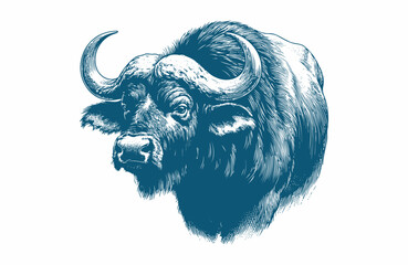 buffalo vintage illustration. isolated on white background