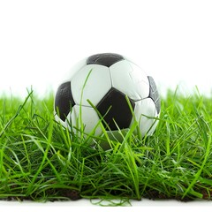 green grass texture with a soccer ball UHD Wallpapar