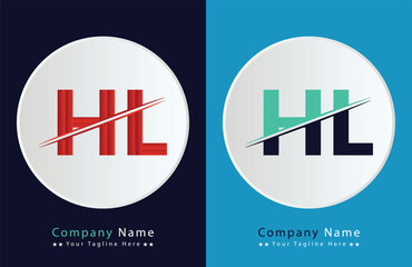 Unique HL letter logo Icon vector template.