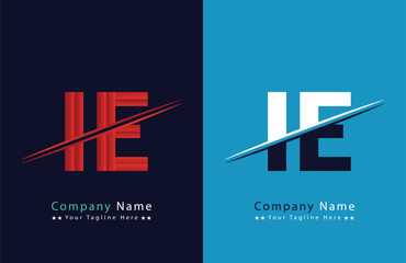 Abstract iE letter logo design template. Vector Logo Illustration.