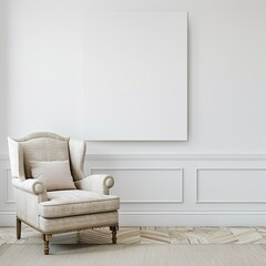 bright  living room with armchair UHD Wallpapar