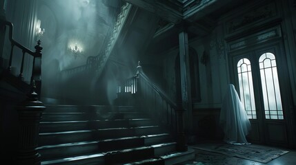 The ghostly resident of the mansion makes its presence known to all who dare to enter