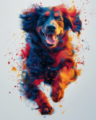 Dog vector art ready to print colorful graffiti illustration,  A Watercolor cute dog isolated on...