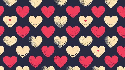 Fototapeta premium Heart pattern flat design front view vintage theme animation Monochromatic Color Scheme