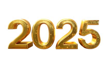 PNG Luxurious 3D New Year Symbol in Gleaming Gold for a Grand Celebration