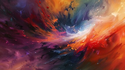 Evocative, emotive abstract painting with a sense of movement and energy