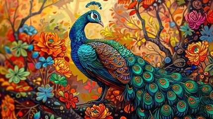 Peacock in Nature Vibrant Portrait of a Colorful Bird