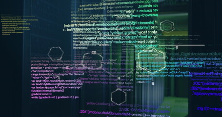 Image of computer data processing over transparent background