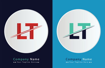 Unique LT letter logo Icon vector template.