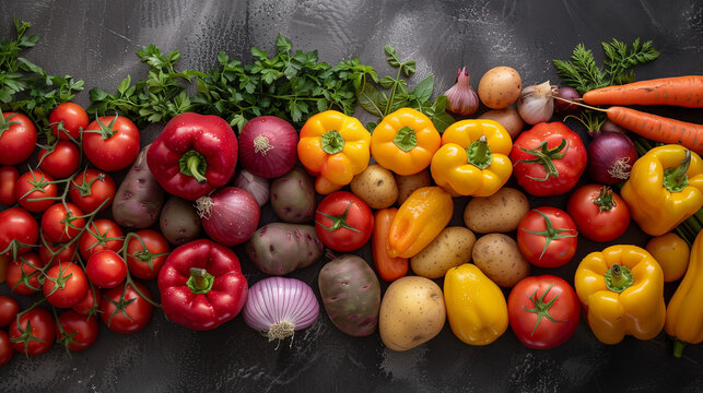A  vibrant display of various fresh vegetable