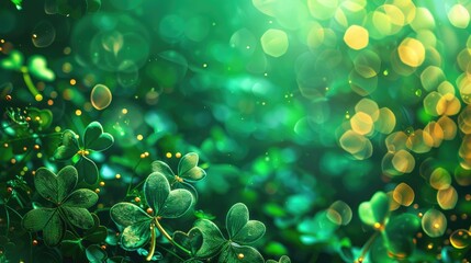Festive Irish themed background for celebrating Saint Patrick s Day with vibrant decorations Perfect for greeting cards posters and banners