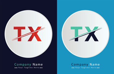 Unique TX letter logo Icon vector template.
