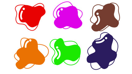 Abstract shine liquid shape. Water color fluid color shape.