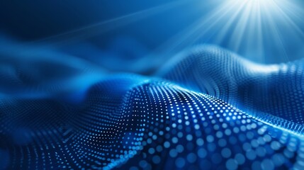 Fototapeta premium Digital blue background ideal for technological operations, neural networks, AI, data transmission and encryption, digital archives, audio and visual representations, scientific research