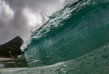 Breaking waves at sunset, Australia