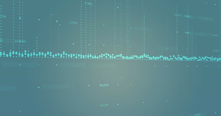 Image of dots forming graphs with changing numbers against blue background