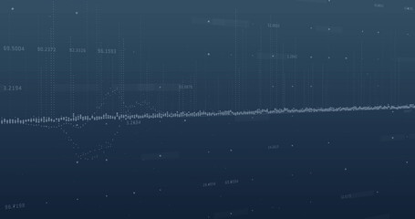 Image of dots forming graphs with changing numbers against blue background