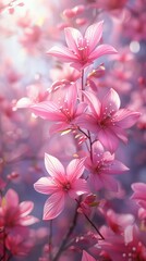 Obraz premium An abstract floral background with illustrated leaves and an empty space.
