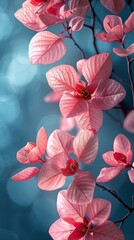 An abstract floral background with illustrated leaves and an empty space.