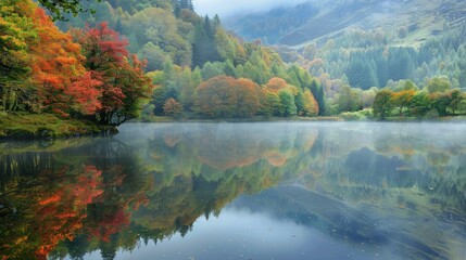 landscape with a lake and mountains. forest with a lake wallpaper. landscape lake forest with fog wallpaper. landscape forest with lake and fog. landscape of mountain lake and forest.
