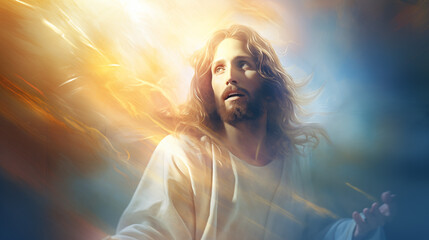 Close-up face of Jesus Christian