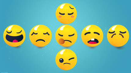 Fototapeta premium Emoticons conceptual art vector image,Sketch emoticons seamless pattern vector image.