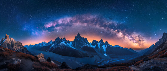 A breathtaking view of stars and the Milky Way galaxy. The sky is filled with stars and the...