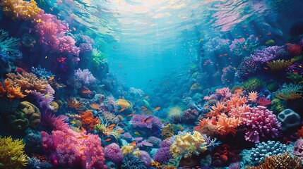 Underwater scene of ocean conservation