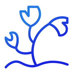 seagrass in blue color style