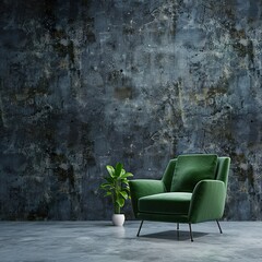 green chair with wall UHD Wallpapar