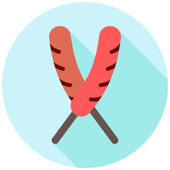 Corn dog rounded multi color icon, related to street food theme. use for modern concept, web and app development