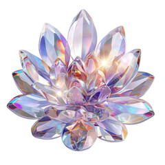 Crystal lotus flower, ball and pyramid