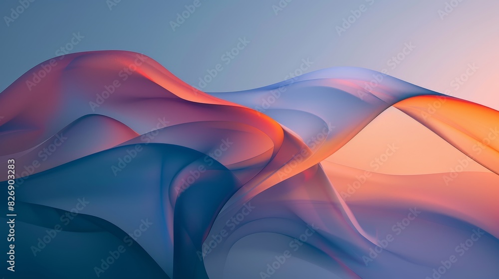 Poster flowing abstract digital art - a digital art piece with a flowing abstract form representing movemen