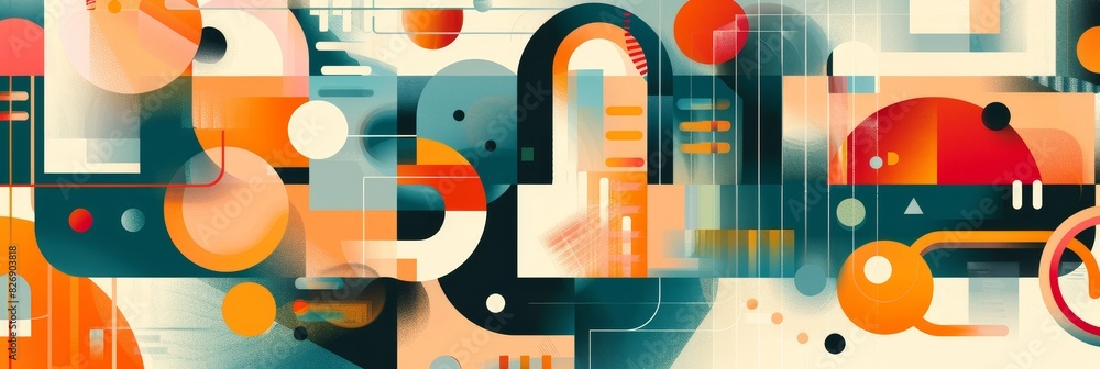 Poster modern abstract geometric artwork banner - a modern abstract banner featuring an intricate geometric