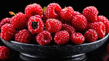 Close-up of Red Berries in a Bowl