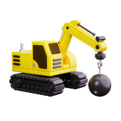 demolition 3d render icon