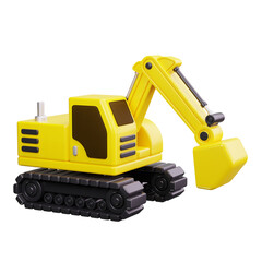 excavator 3d render icon